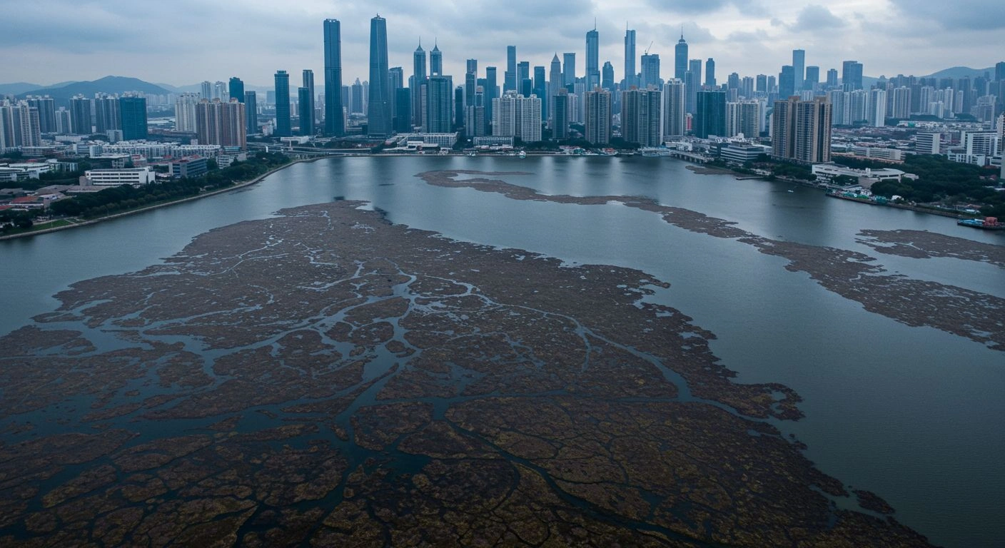 2050 Central Park Pond with massive amount of HABs