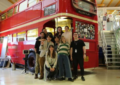 DFM Group on the red bus. Location: CERN IdeaSquare